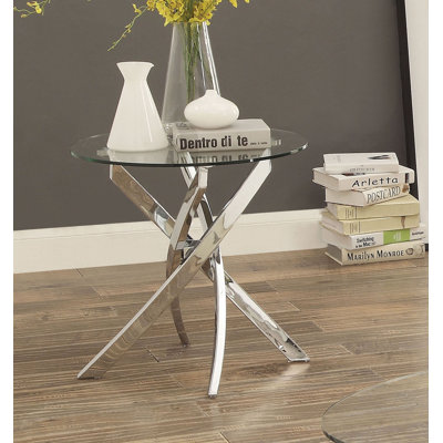Heidrick Glass Top End Table