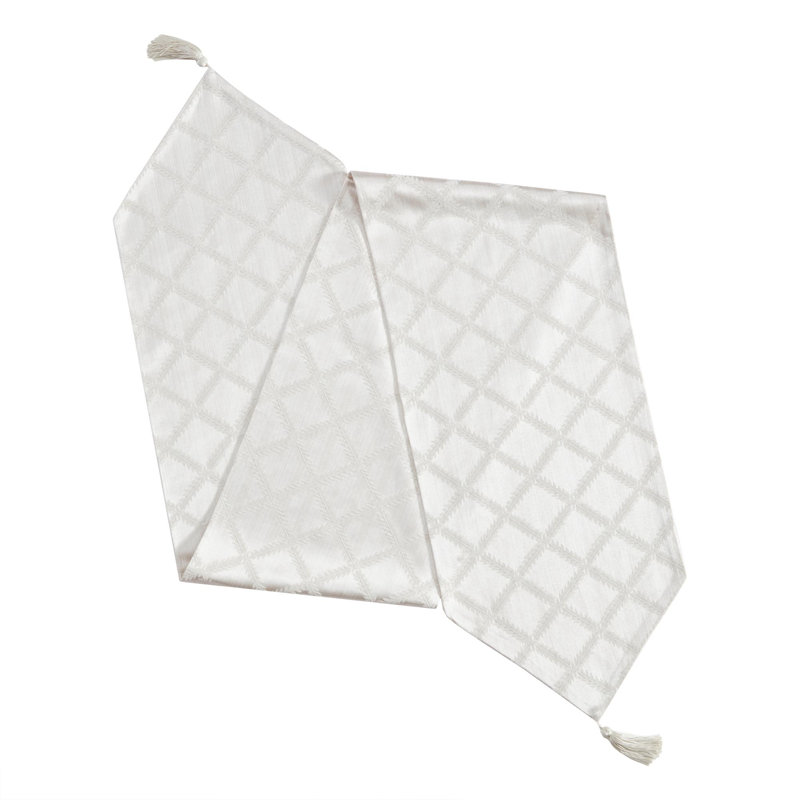 Lenox Laurel Leaf Reversible Table Runner, 14"x90", Platinum