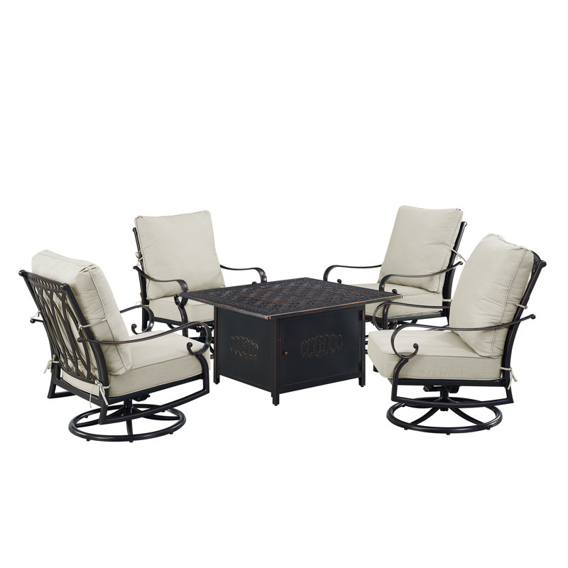 Ensemble de conversation d'extérieur 4 personnes avec coussins Dezon
