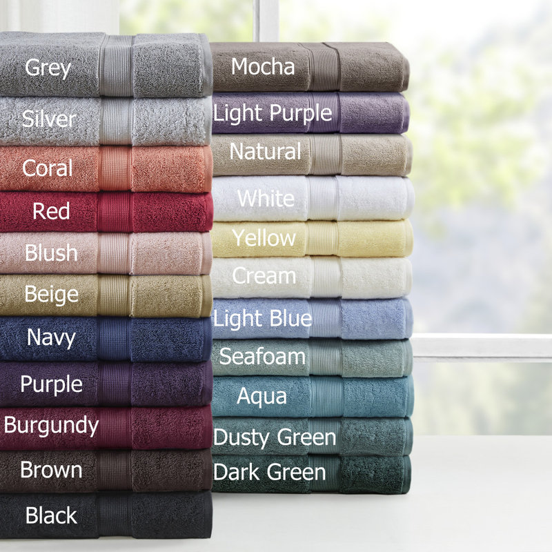 Serviette de bain 30 x 54 pouces, 100 % coton, ensemble de 8 serviettes bordeaux à fibres longues, antimicrobienne, Bourgogne