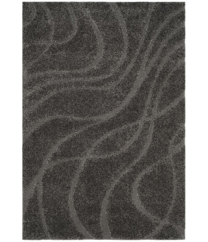 Ashal Abstract Charcoal Gray Area Rug, Rectangle 3'3" x 5'3"