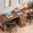 Nut-brown Rectangular Solid Wood with 4 drawers desk-1562392199