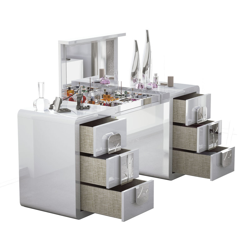 Ensemble de coiffeuse Bedor167, Haute brillance