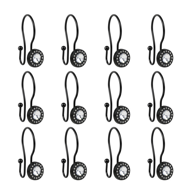 Zinc Shower Curtain Hook, Black