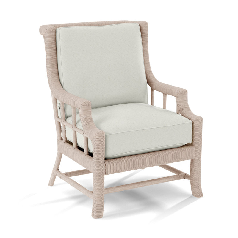 Lafayette Armchair, Bisque, White Performance Fabric; 0851-94