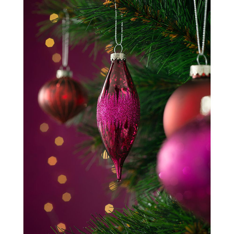 62.3cm Assorted Glass Bauble, Red