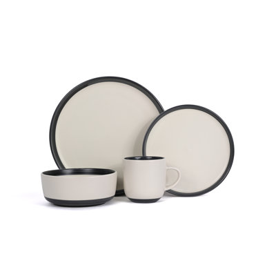 Waterside 16pc Hand Brush Stoneware Dinner Set