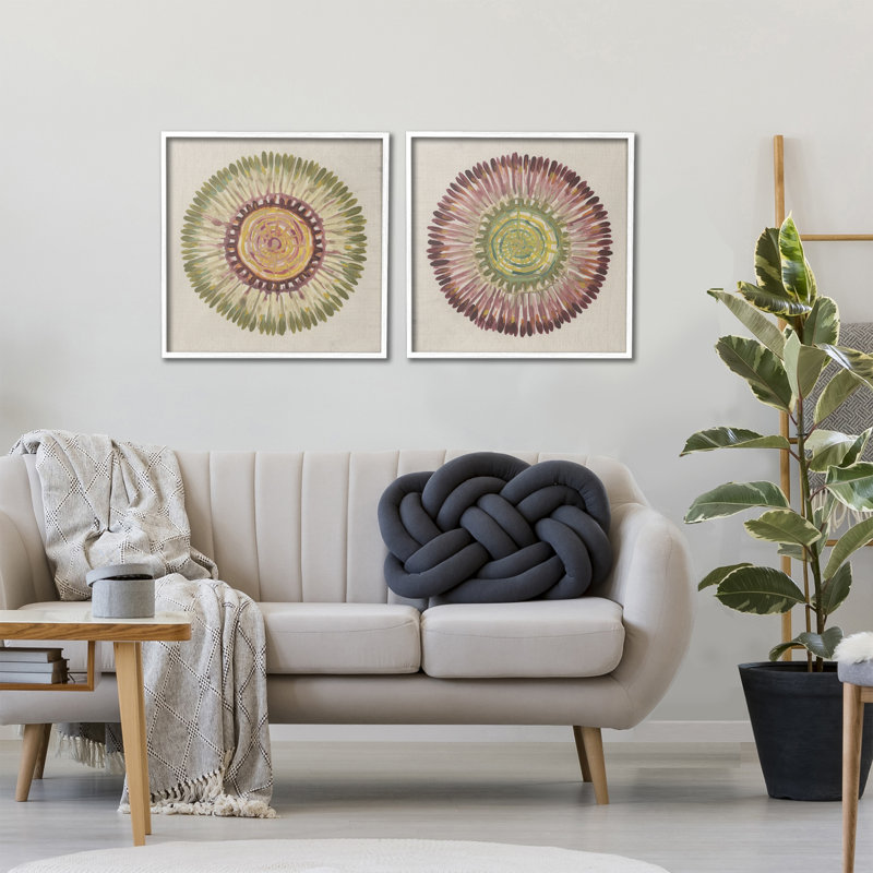 «Natural Radial Aura Sunburst», ensemble de 2 giclées par June Erica Vess, H 24 po x l 24 po