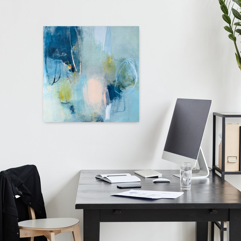 Échos, art contemporain abstrait, H 18 po x l 18 po