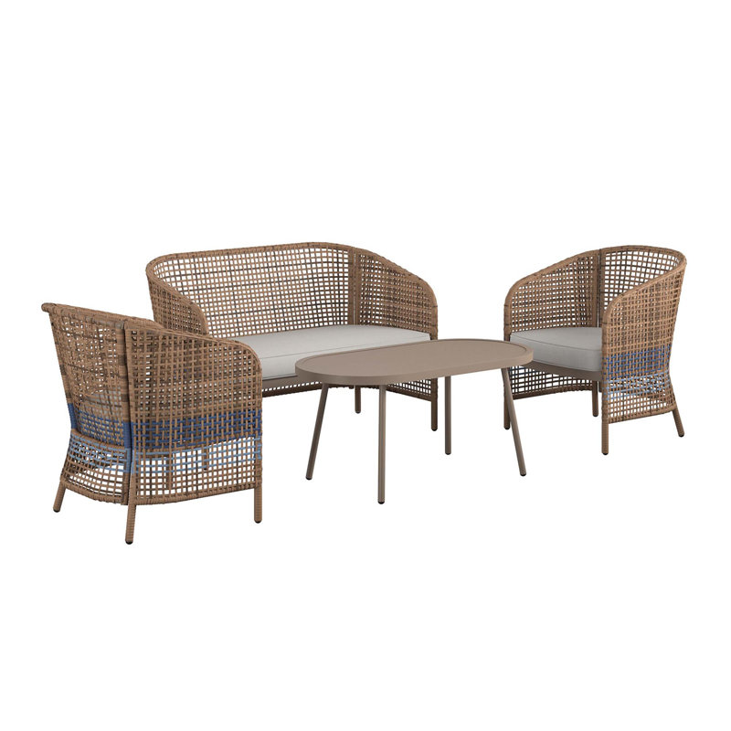 Ava 4-Piece Wicker Conversation Set