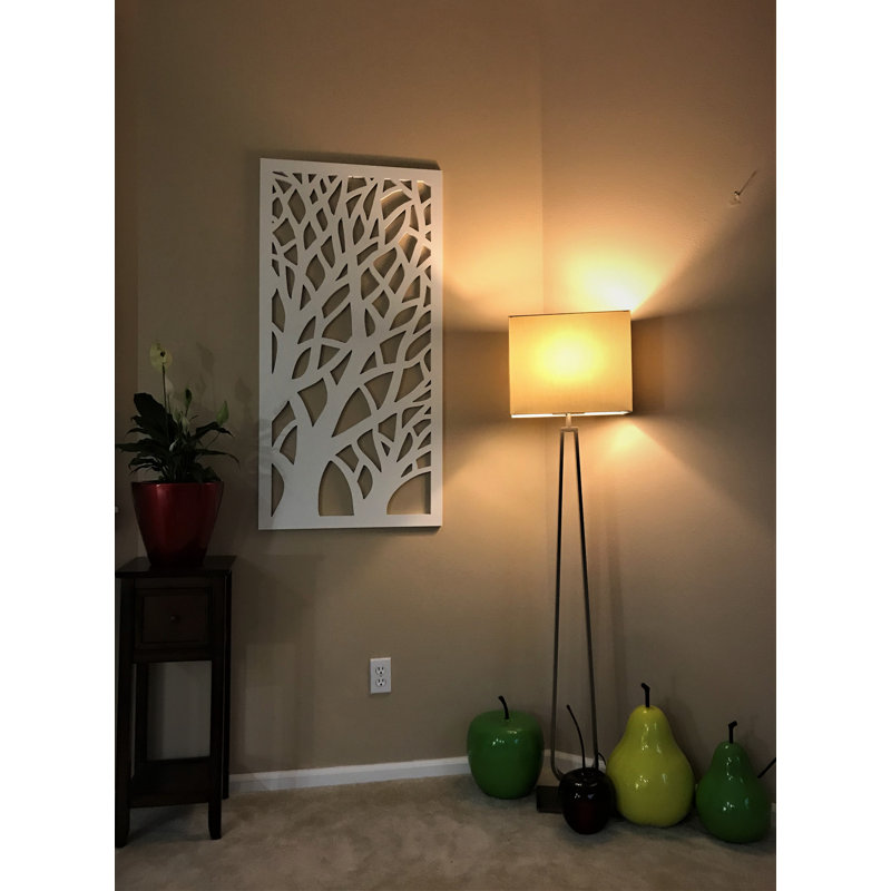 White Tree Branches Decorative PVC Wall Panel, 48" x 24"