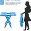 Table pliante en bois massif Backyard - Bleu, portable, peu encombrante, balcon bleu pour patio,