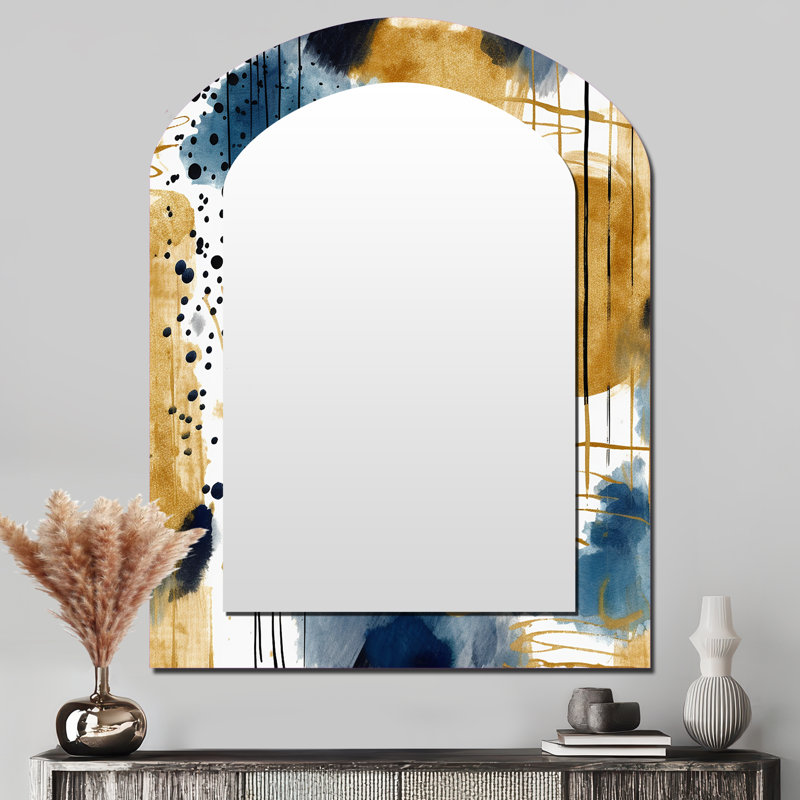 Kuels - Miroir abstrait en métal, 43 po x 33 po