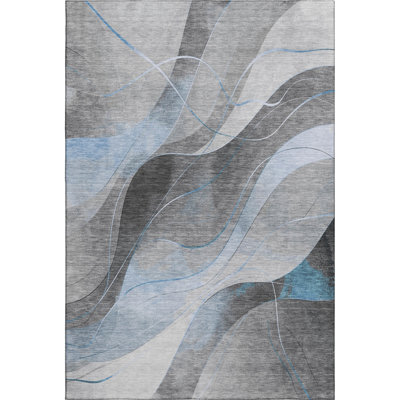 Premium Machine Washable Varasteh AMF1668 Swirls Rug