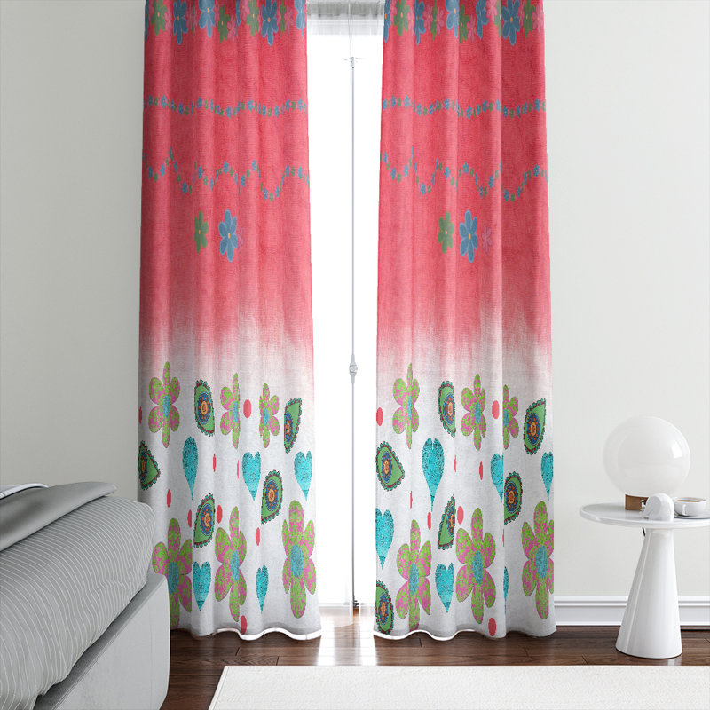 Panneaux de rideaux semi-transparents à motif floral (DSQ est fixé à 2), l 56 po x L 78 po