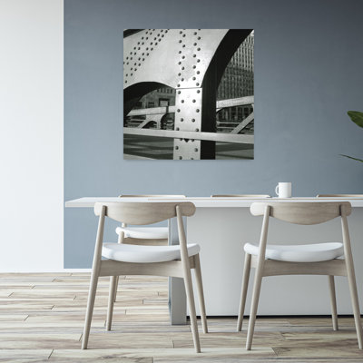 Pont de fer dans une ville, Chicago, Cook County, Illinois, États-Unis, art contemporain abstrait, art mural