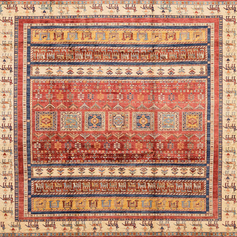 Tapis abstrait moderne 3722, Carré 7 pi