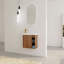 Meuble-lavabo mural flottant 20 po avec lavabo en résine blanche et porte d'armoire à fermeture en douceur