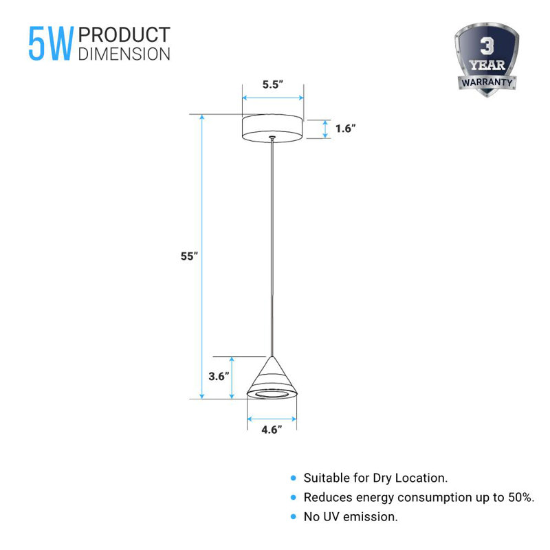 Aeleen 1 - Light LED Single Pendant, Aluminum