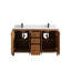 Meuble-lavabo double 60 po avec plateau Chicago Teak-94409893