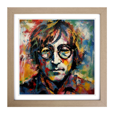 John Lennon Abstract Expressionism - Framed Print