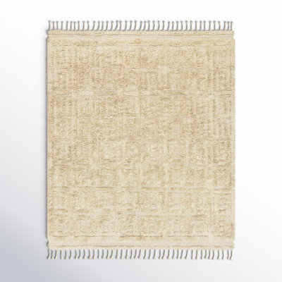 Michaela Beige Hand-Knotted Geometric Rug