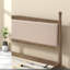 Lits King robustes, plateforme en bois de pin et tissu, chambre de style ferme moderne