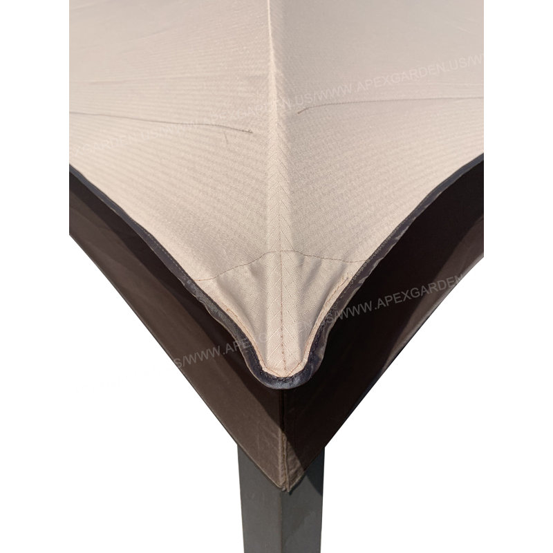 APEX GARDEN Beige Fabric Replacement Canopy for Gazebo