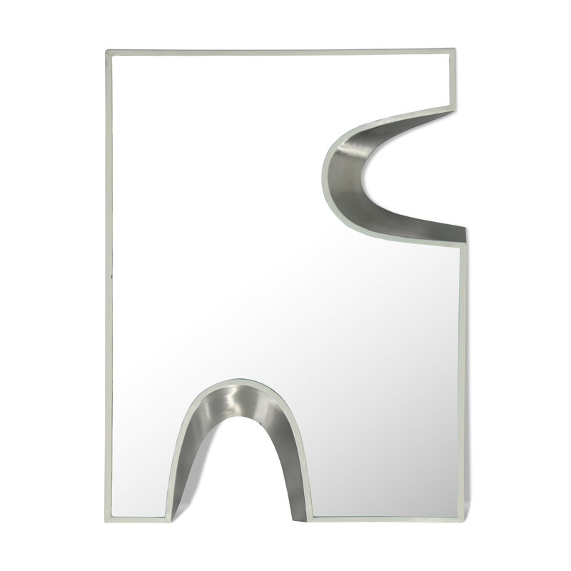 Soleil Bulow Rectangle Wall Mirror, 28" x 28", Cream/Silver