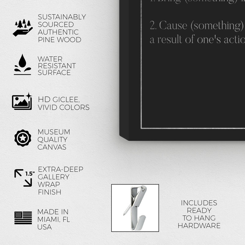 « create typographie silver », art textuel sur toile, H 54 po x l 36 po x P 1,5 po