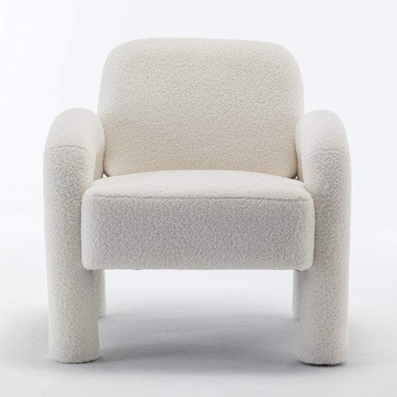 Upholstered Armchair, Beige 100% Polyester