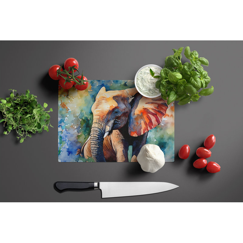 Elephant Glass Cutting Board Large