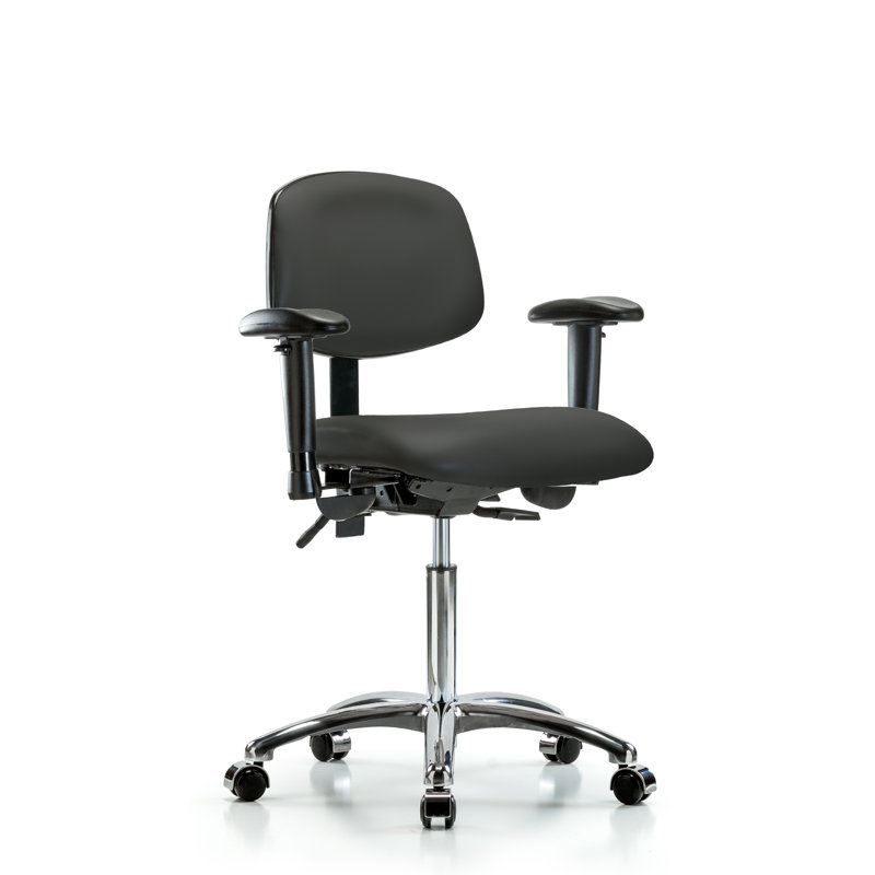 Shaylee Vinyl Task Chair, Casters, Charcoal, Not Included