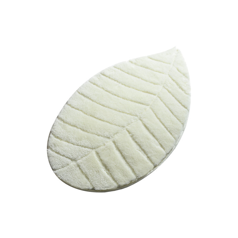 Tapis pour salle de bain de couleur unie Hambree, Blanc