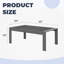 Table basse d'extérieur moderne en aluminium gris toutes saisons avec plateau de table élégant en WPC pour patio, balcon et jardin-1528706017