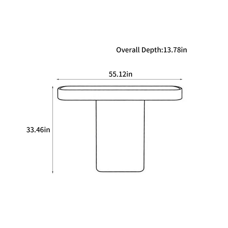 Stone Top Console Table, 33.46" H x 55.12" W x 13.78" D