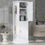 Tall Bathroom Storage Cabinet With Adjustable Shelf And Hook, MDF Board For Enhanced Durability And Space Efficiency