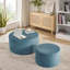 Ensemble de 2 poufs cylindriques rembourrés avec siège et repose-pieds polyvalents-1640018547