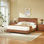 Lignes ondulées pleine grandeur en bois ondulé, sans sommier, noyer.-659154015-659154012
