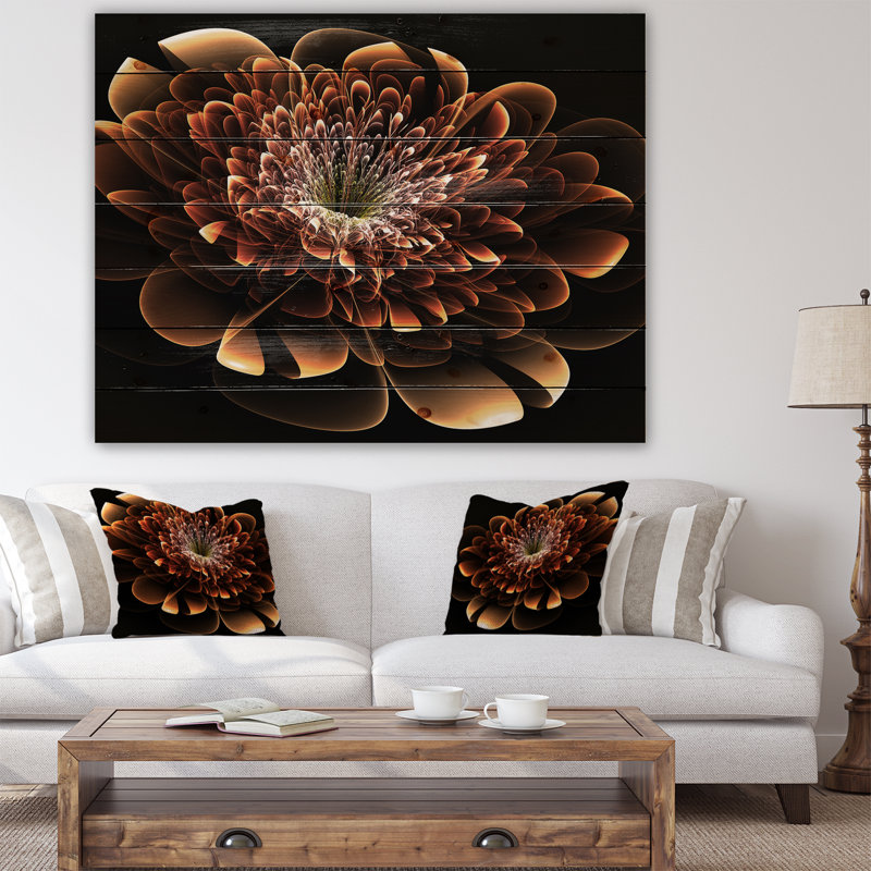 «Brown Fractal Flower», impression, H 30 po x l 40 po x P 1,5 po, Bois