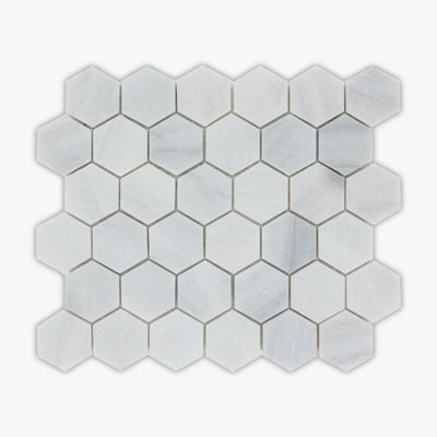 12 in. x 12 in. Honeycomb Glossy Marble Tile