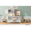 Lit escamotable mural avec armoire supérieure, tablettes, lit pliable peu encombrant avec éclairage et port USB-854549297