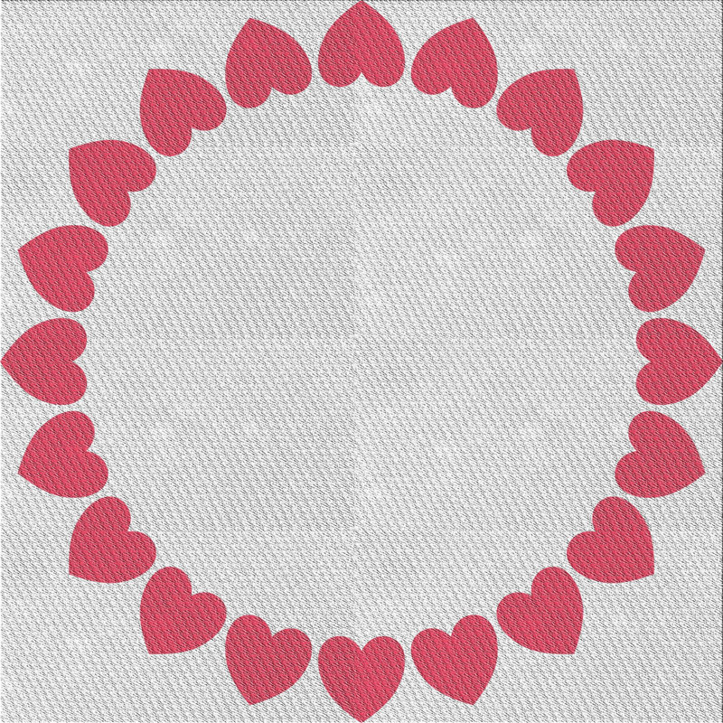 Tapis rose Ajhar, Carré 7 pi