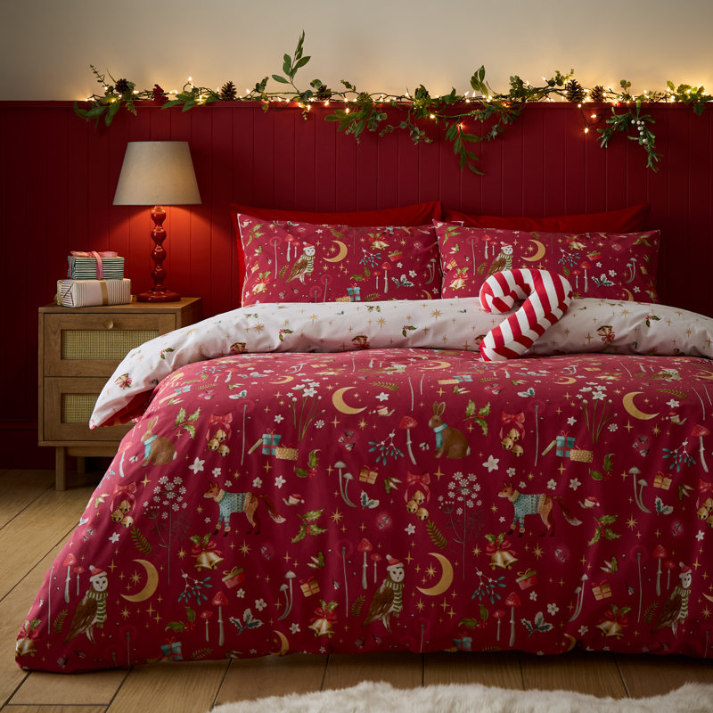 Christmas Enchanted Twilight Reversible Duvet Cover Set, Double Bed (200 x 200 cm)