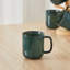 Set of 4 16oz Stoneware Mugs, Green Ceramic Coffee Cups with Straight Edge Design and Double-Sided Reactive Glaze Finish-61453427-61453424-61453426