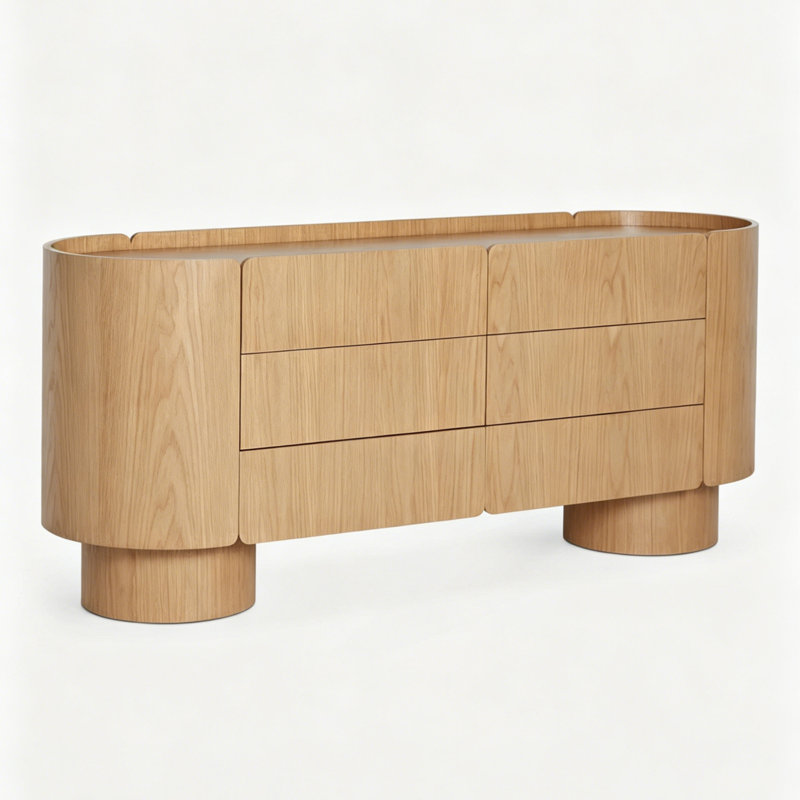 Buffet en bois massif de style simple, H 31,5 po x l 62,99 po x P 18,9 po