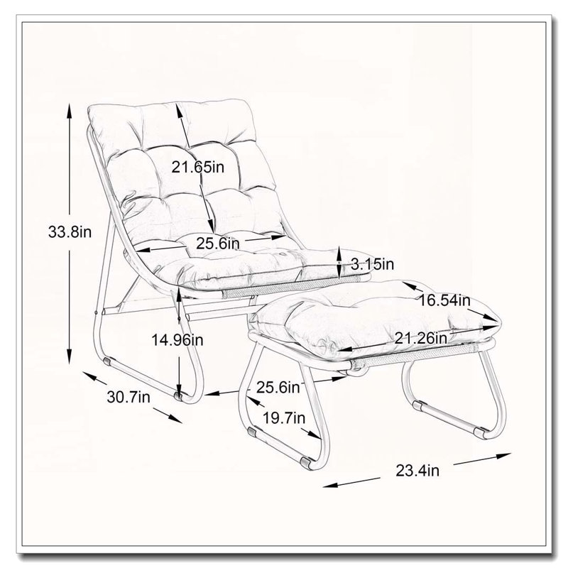 Chaise longue d'extÃ©rieur avec repose-pieds, Light Green