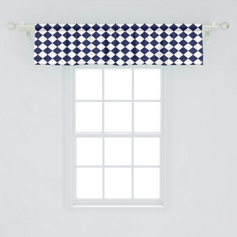 Ensemble de 2 cantonnières bleues et blanches 54 "Ambesonne Ambesonne, L 54 po x L 12 po