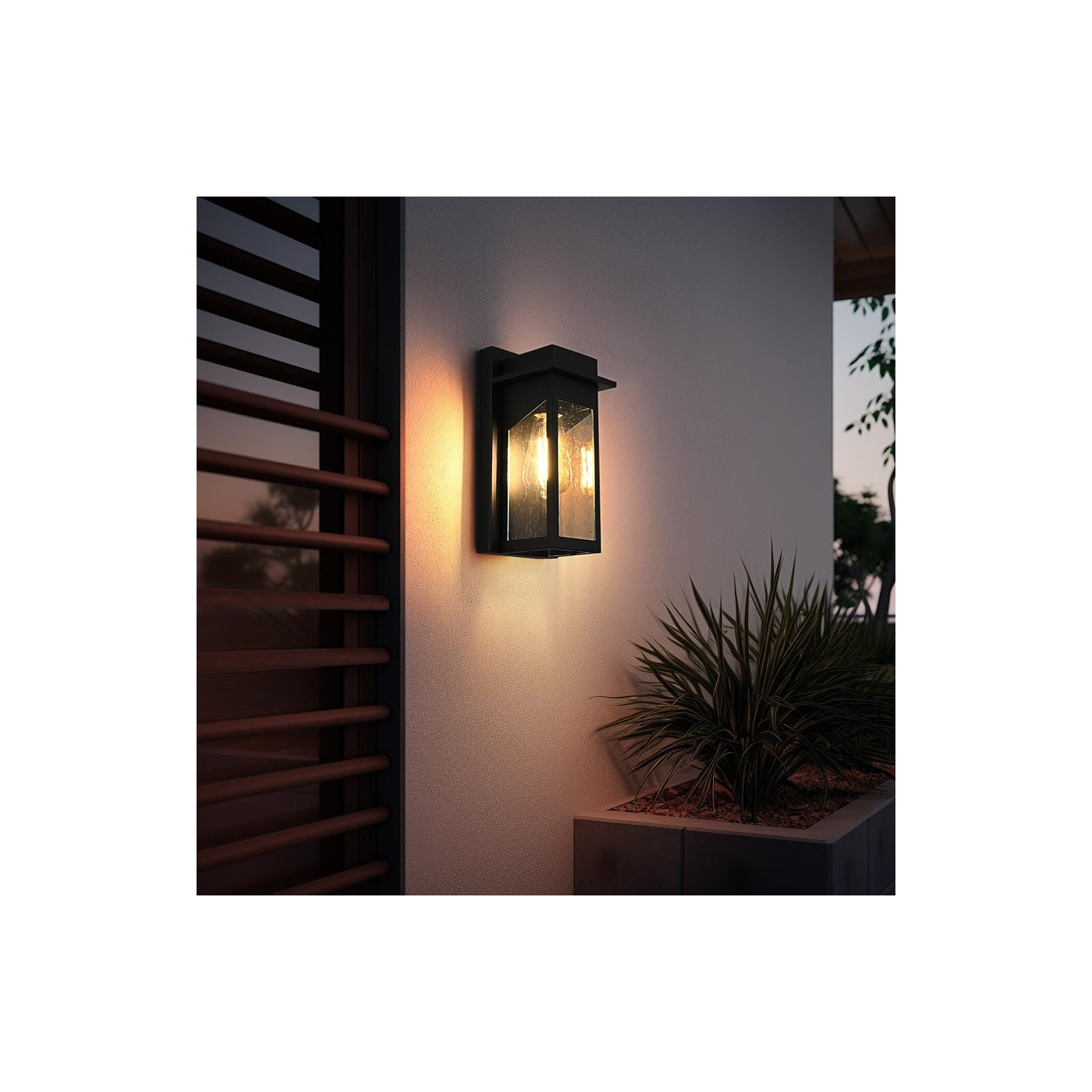 Lohmann Outdoor Wall Sconce in Black, 11" H x 5" W x 5.5" D
