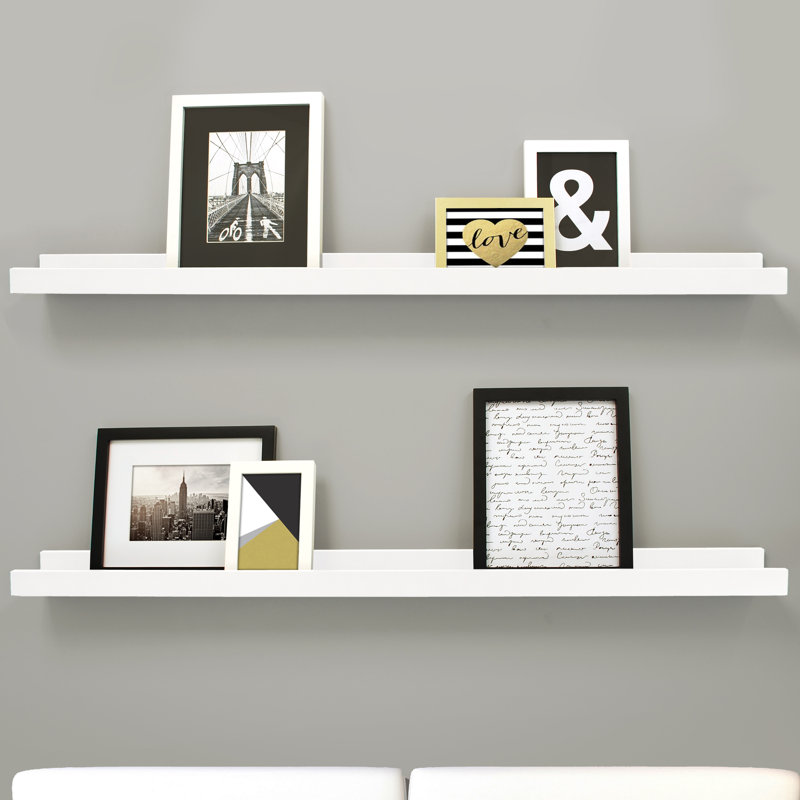 Kaylen 2 Piece Floating Shelf, White